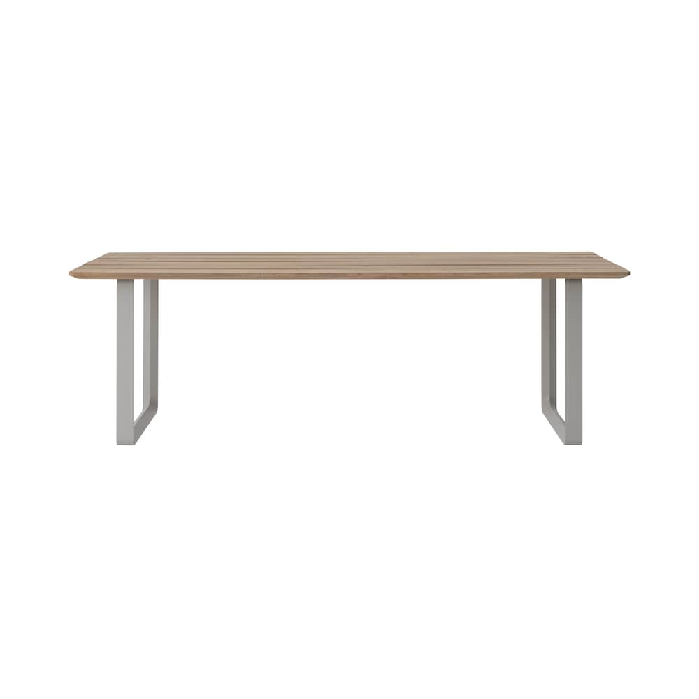 70/70 OUTDOOR Rectangular table natural wood / 225 x 90 cm - Muuto - Mahogany / Grey - FSC-certified Sapelli mahogany, Thermolacquered aluminium