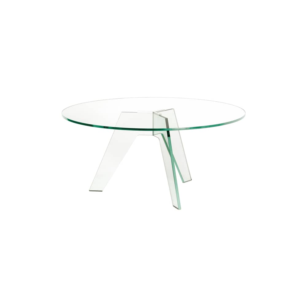 Crystal Round table glass transparent / Ø 160 cm - By Philippe Starck - Glas Italia - Transparent - Glass