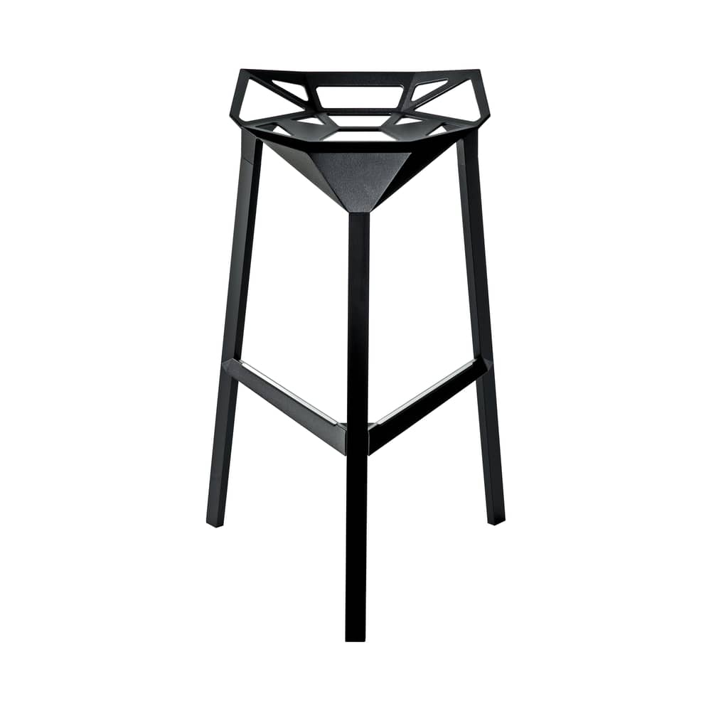 Tabouret de bar Stool One métal noir / H 77 cm - Konstantin Grcic, 2006 - Magis - Noir - Aluminium