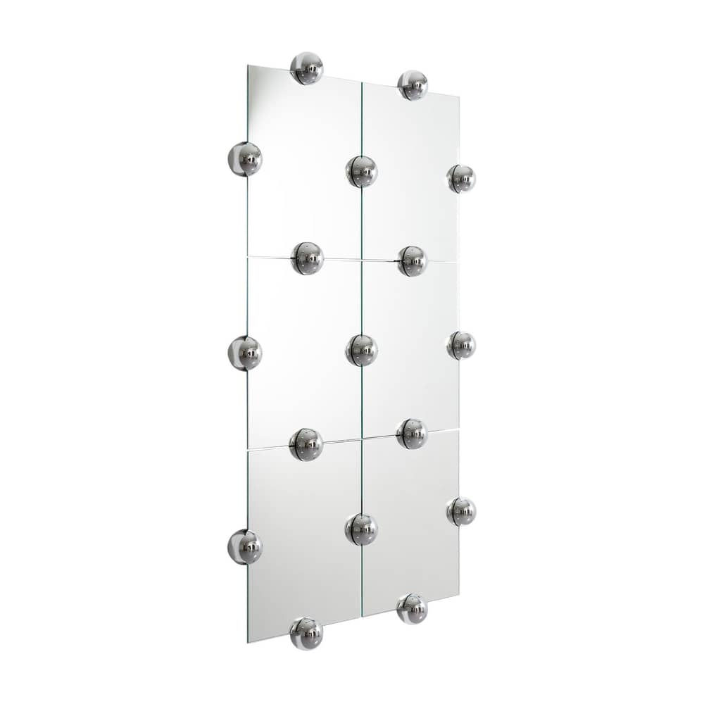 Wandspiegel Sphera Crystal Palace L Vertical metall silber / L 135 x H 195 cm - Moustache - Verchromt - Glas, Verchromtes Zamak