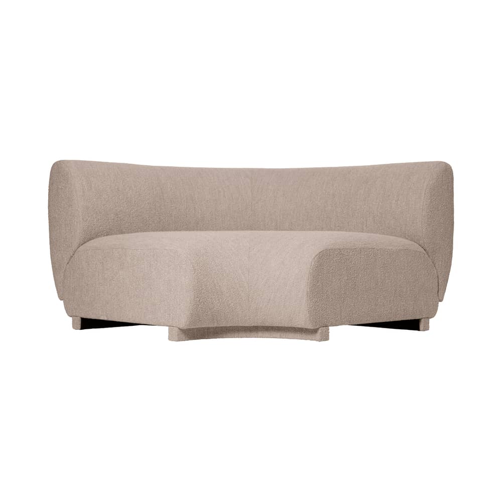 Canapé modulable Rico Large / Module angle large 90° - Ferm Living - Angle large 90° - Bois, Mousse, Tissu bouclé