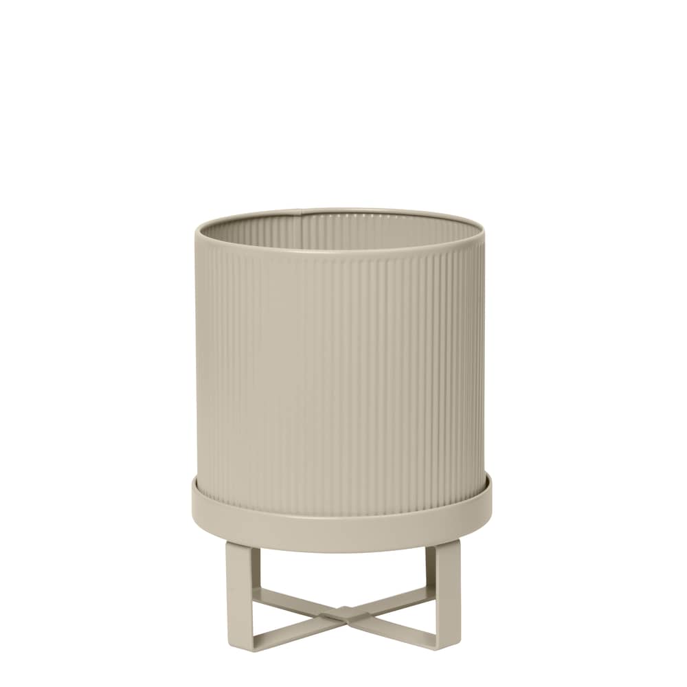 Bau Small Flowerpot metal beige / Ø 18 cm - Metal - Ferm Living - Cashmere beige - Galvanized steel