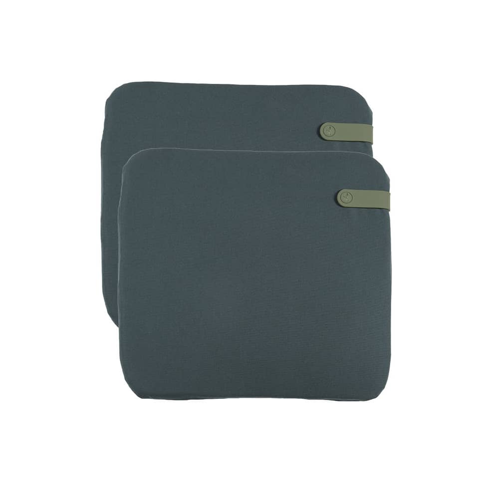 Set de 2 galettes de chaise Color Mix / 41 x 45 cm - Fermob - Bleu nuit - Mousse, PVC, Tissu acrylique