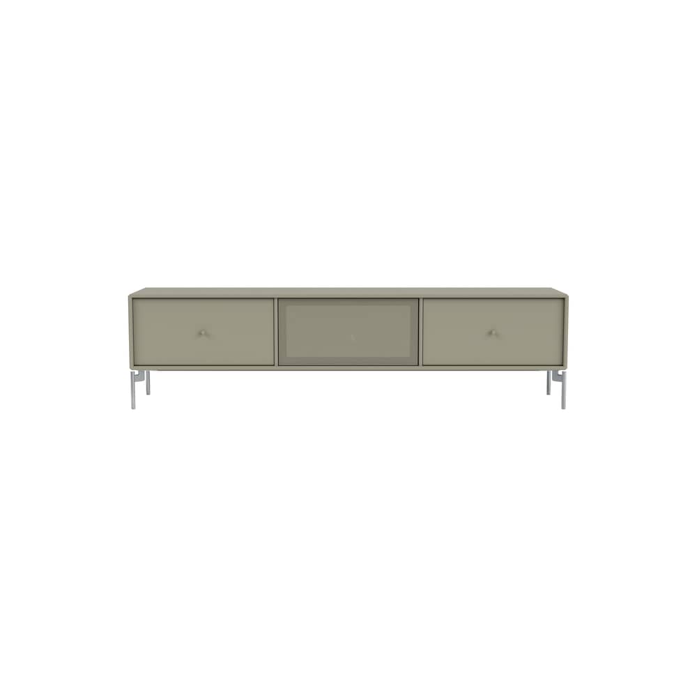 Meuble TV Octave V / Avec pieds - L 138 x P 30 x H 36,6 cm - MONTANA - Fennel 144 - Acier, Acier perforé, MDF laqué