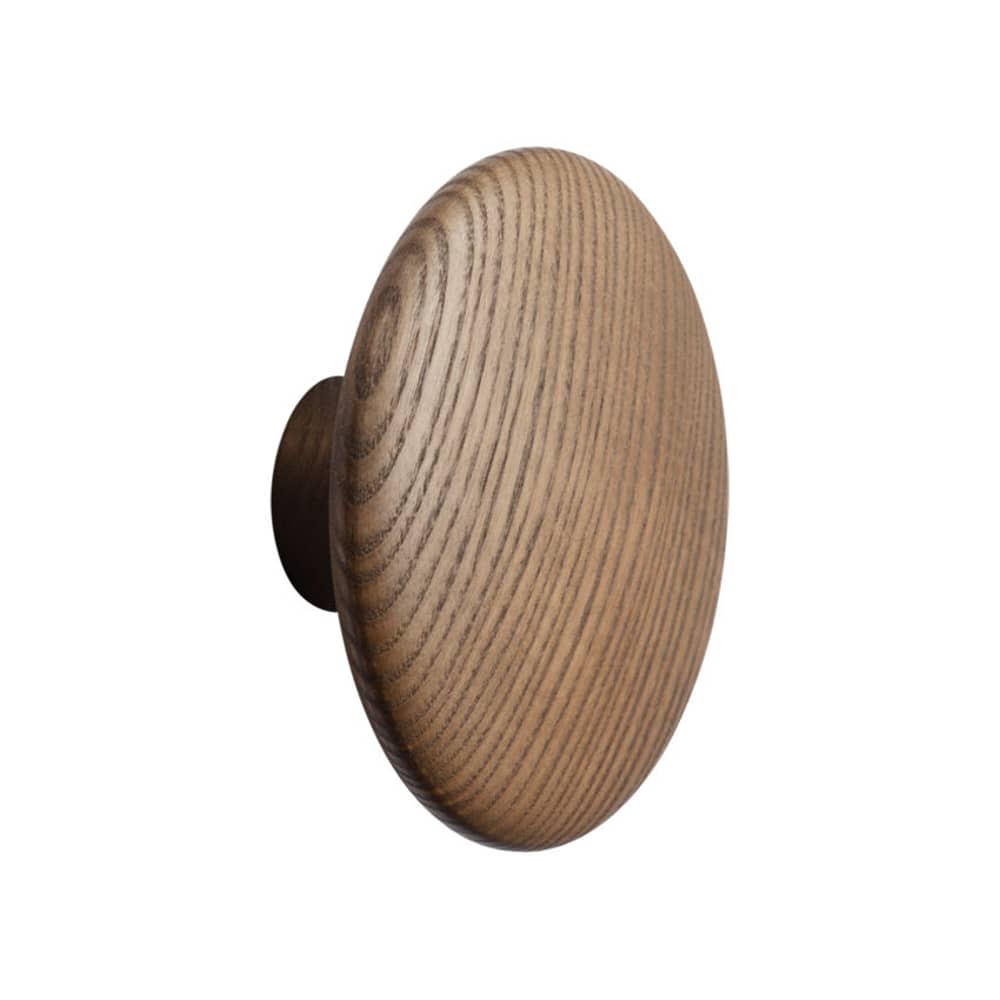Patère The Dots Wood Medium / Bois - Ø 13 cm - Muuto - Marron foncé - Frêne teinté