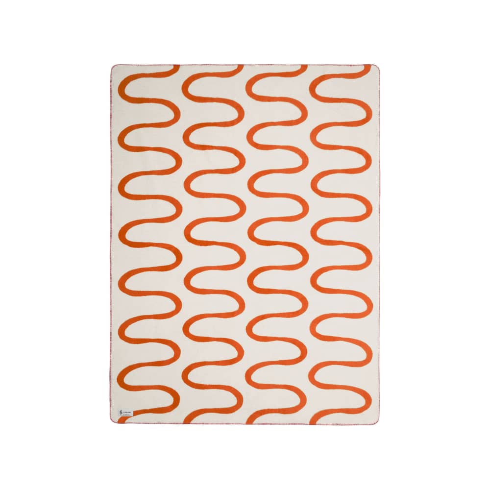 Plaid Swirl orange / 150 x 200 cm - NOO.MA - Terracotta - Acrylique, Coton, Polyester