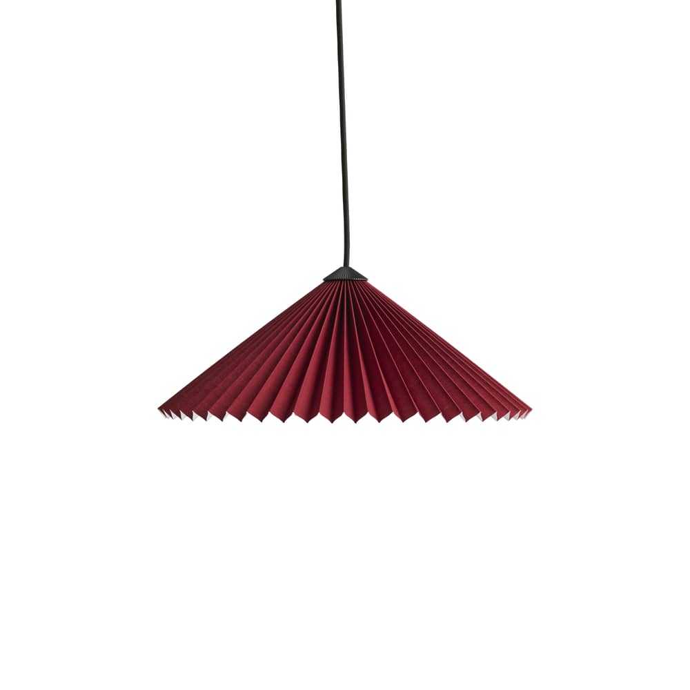 Suspension Matin tissu rouge / Ø 38 cm - Hay - Rouge oxyde - Coton enduit plissé