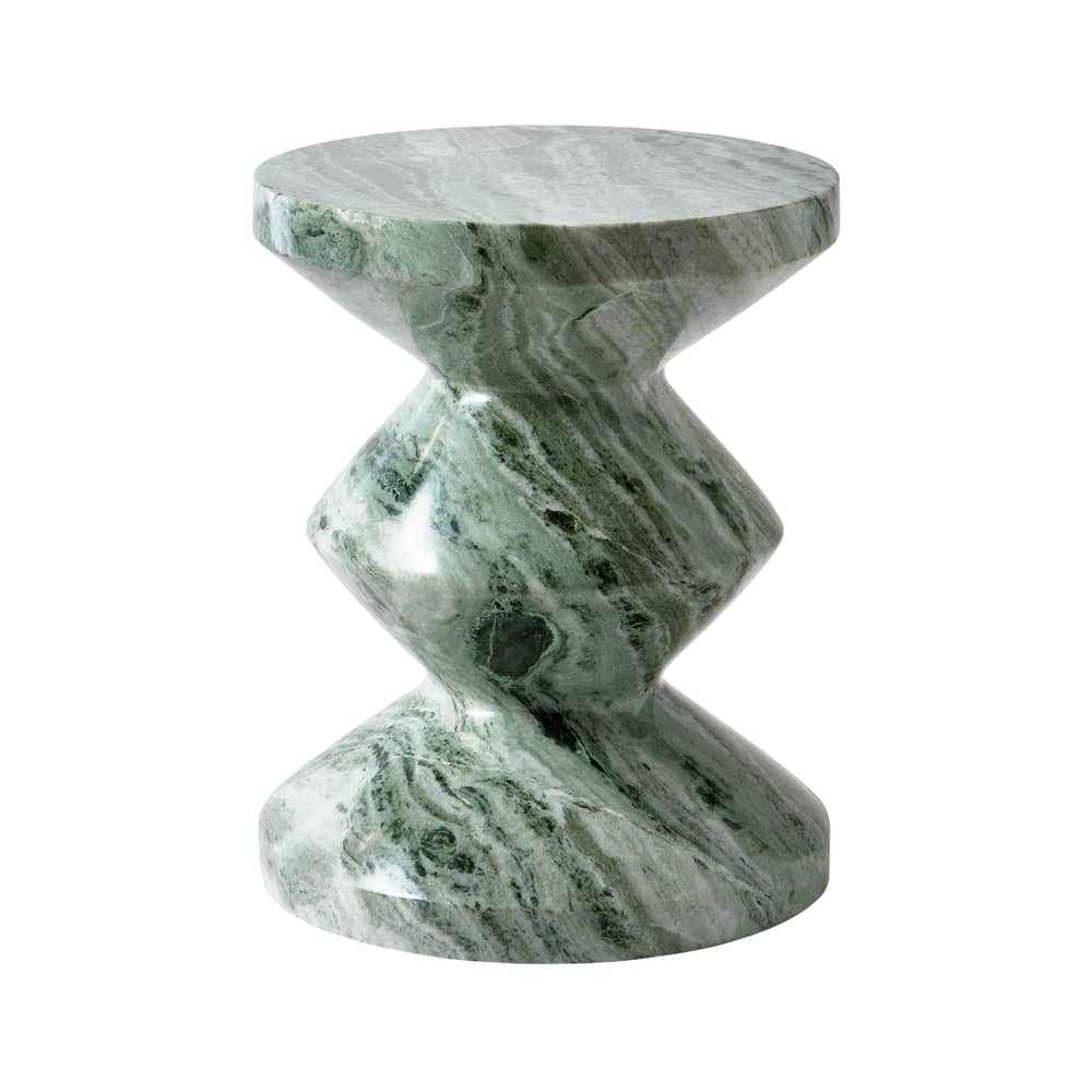 Pols Potten Zig Zag Marble Stool - dark green | Made In Design UK