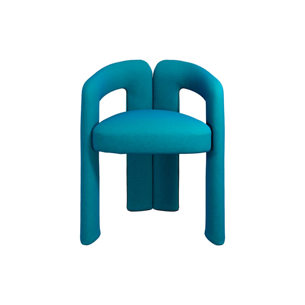 Gepolsterter Sessel Dudet textil blau / Patricia Urquiola, 2021 - CASSINA - Blau - Gewebe, Polyurethan-Schaum, Spanngurt, elastisch, Stahl