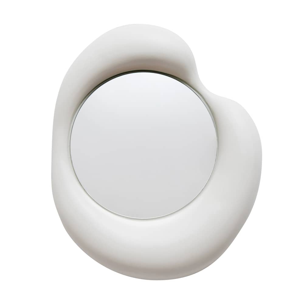 Miroir mural Ingres - Dominique céramique blanc /  L 88 x H 105 cm - Moustache - Blanc - Céramique émaillée, Verre