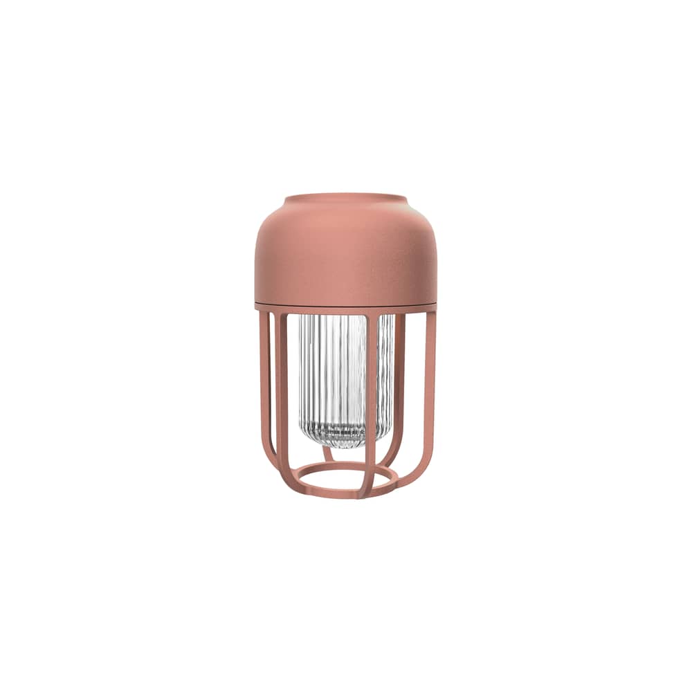 Outdoor-Solarlampe Light N°1 metall rosa / LED - Inklusive Induktionsladegerät - Houe - Puderrosa - Aluminium, Recycelter Kunststoff, Recyceltes Glas