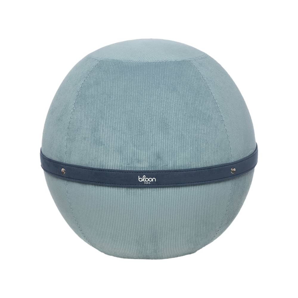 Sitzkissen Côtelé XL textil blau / Ergonomisch - Ø 65 cm / Gerippter Samt - BLOON PARIS - Heidelbeerfarben - gerippter Samt, PVC