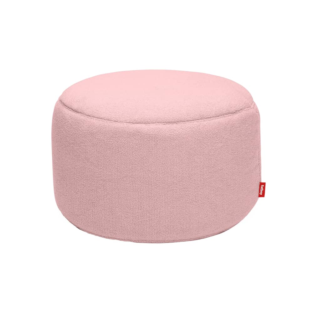 Sitzkissen Point Large Sherpa textil rosa / Ø 70 cm - Stoff Sherpa (Kunstpelz) - Fatboy - Rosa Promise - Sherpa-Fleece-Stoff