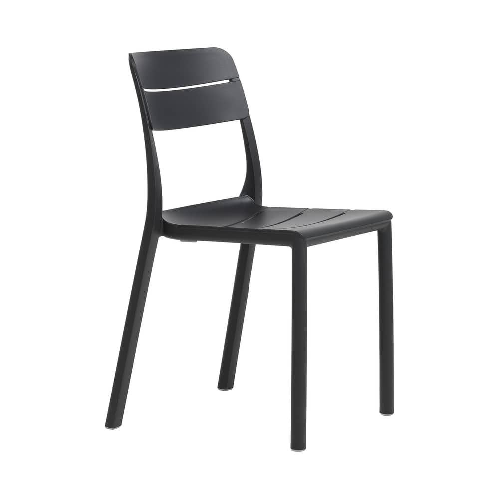 Chaise empilable Cassia Bistrot noir - NARDI - Anthracite - Résine de fibre de verre