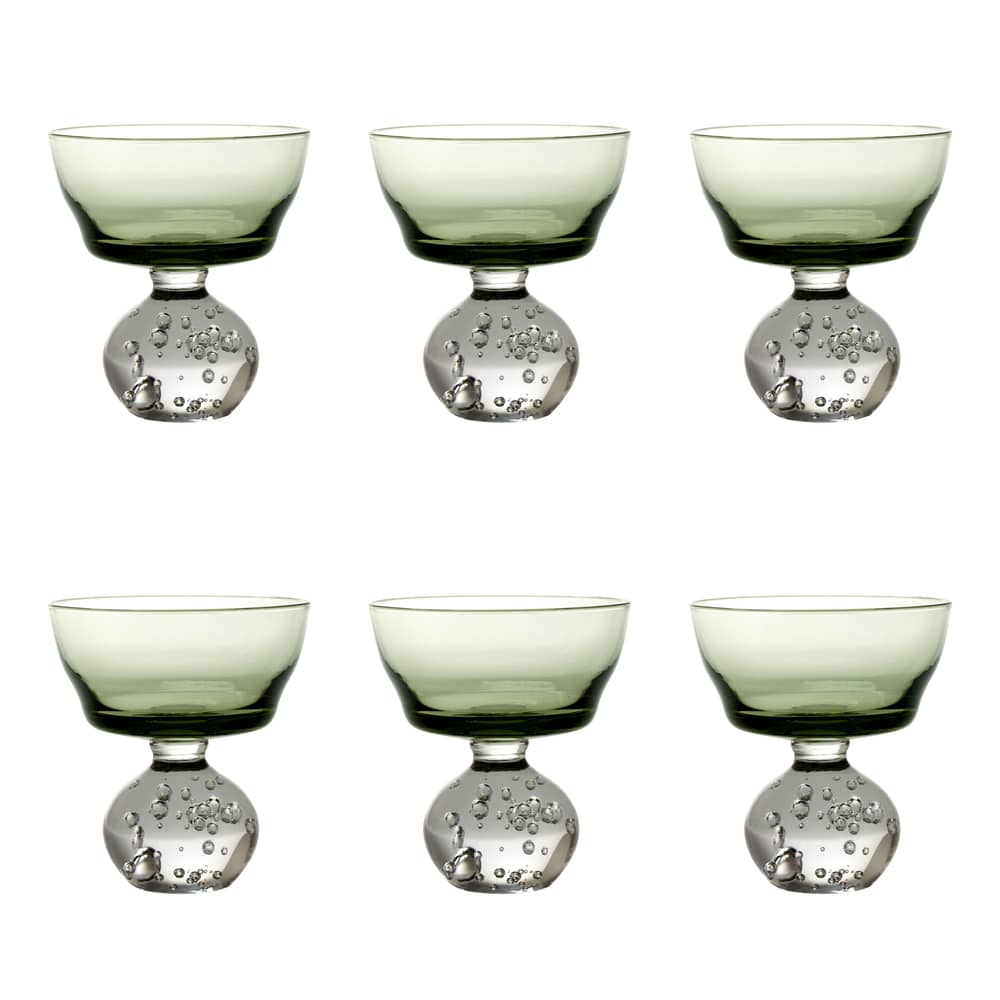 Coppa da champagne Eternal Snow M vetro verde / Set di 6 - Ø 9,2 x H 10 cm - Serax - Verde - vetro soffiato