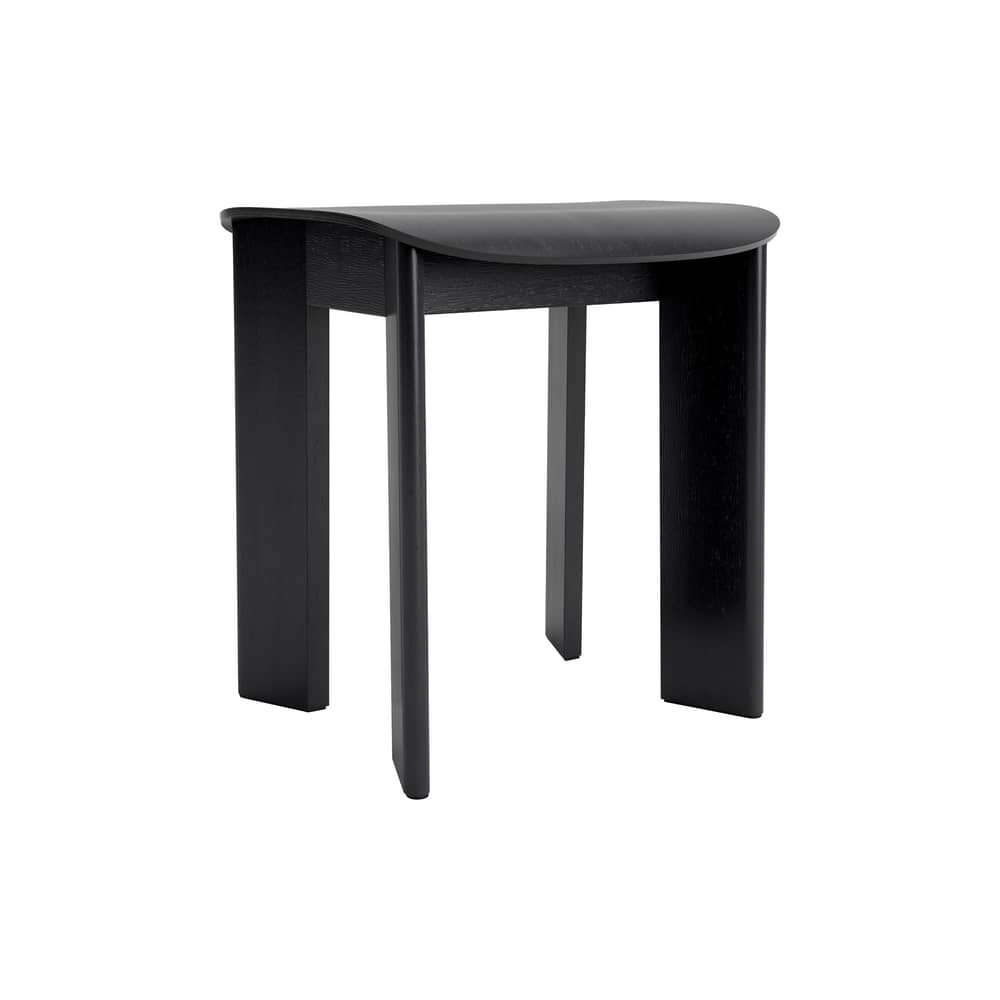 Tabouret Chisel 10 bois noir - Hay - Noir - Placage de chêne laqué