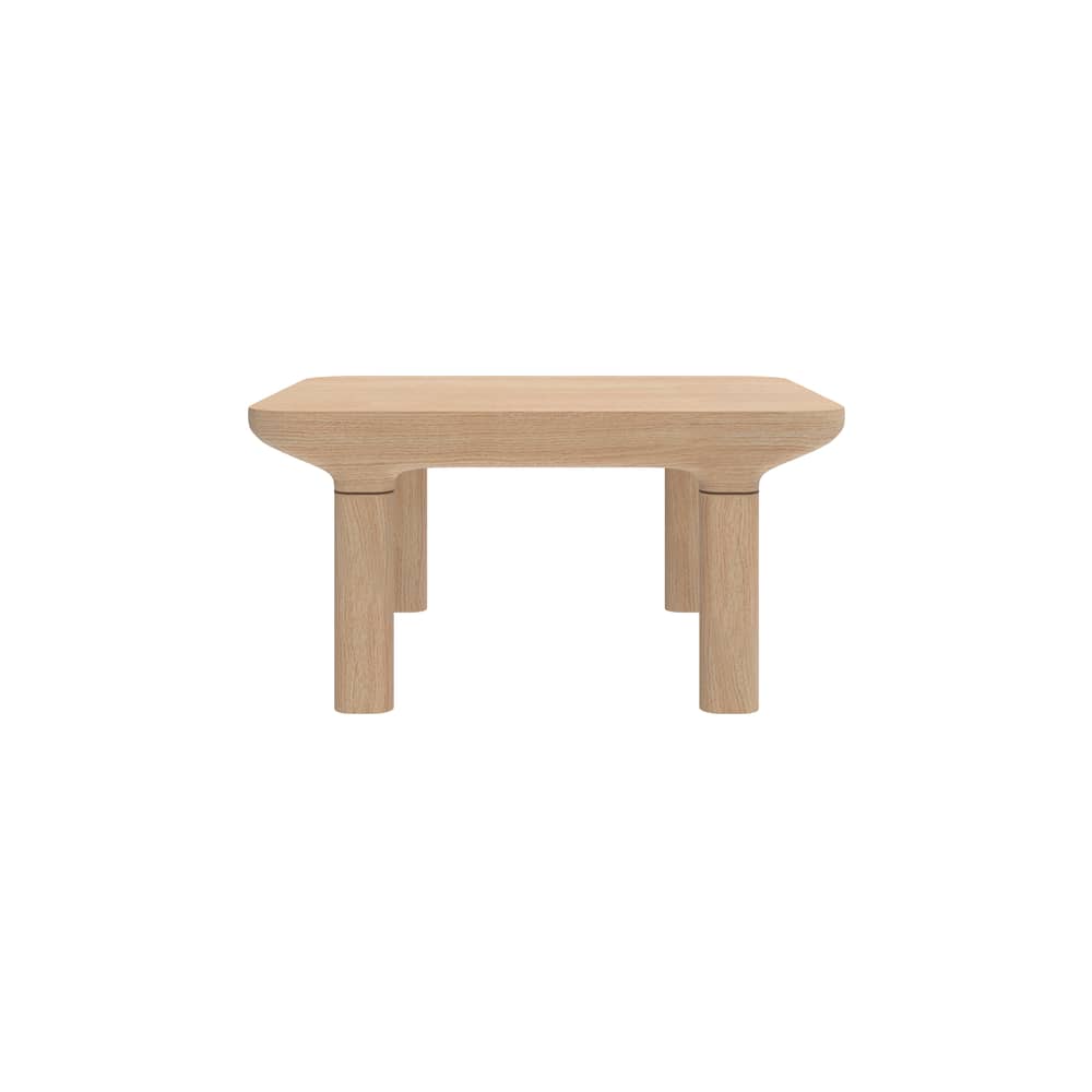 Tavolino Camille legno naturale legno - 62 x 50 x H 29,5 cm - Hartô - Rovere - MDF rivestito in rovere, Rovere massello
