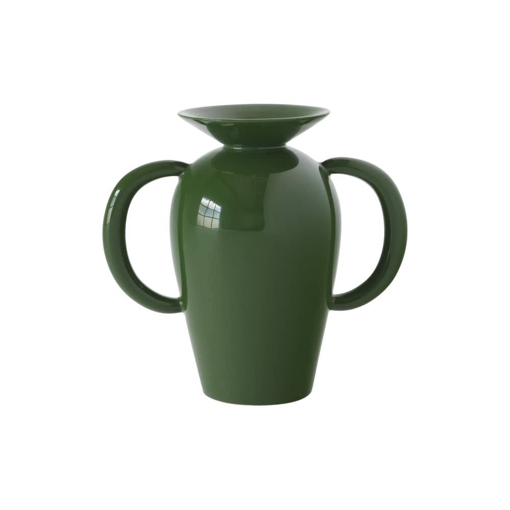 Vase Momento JH41 céramique vert / Jaime Hayon - L 31,8 x H 30 cm - &tradition - Vert émeraude - Céramique émaillée
