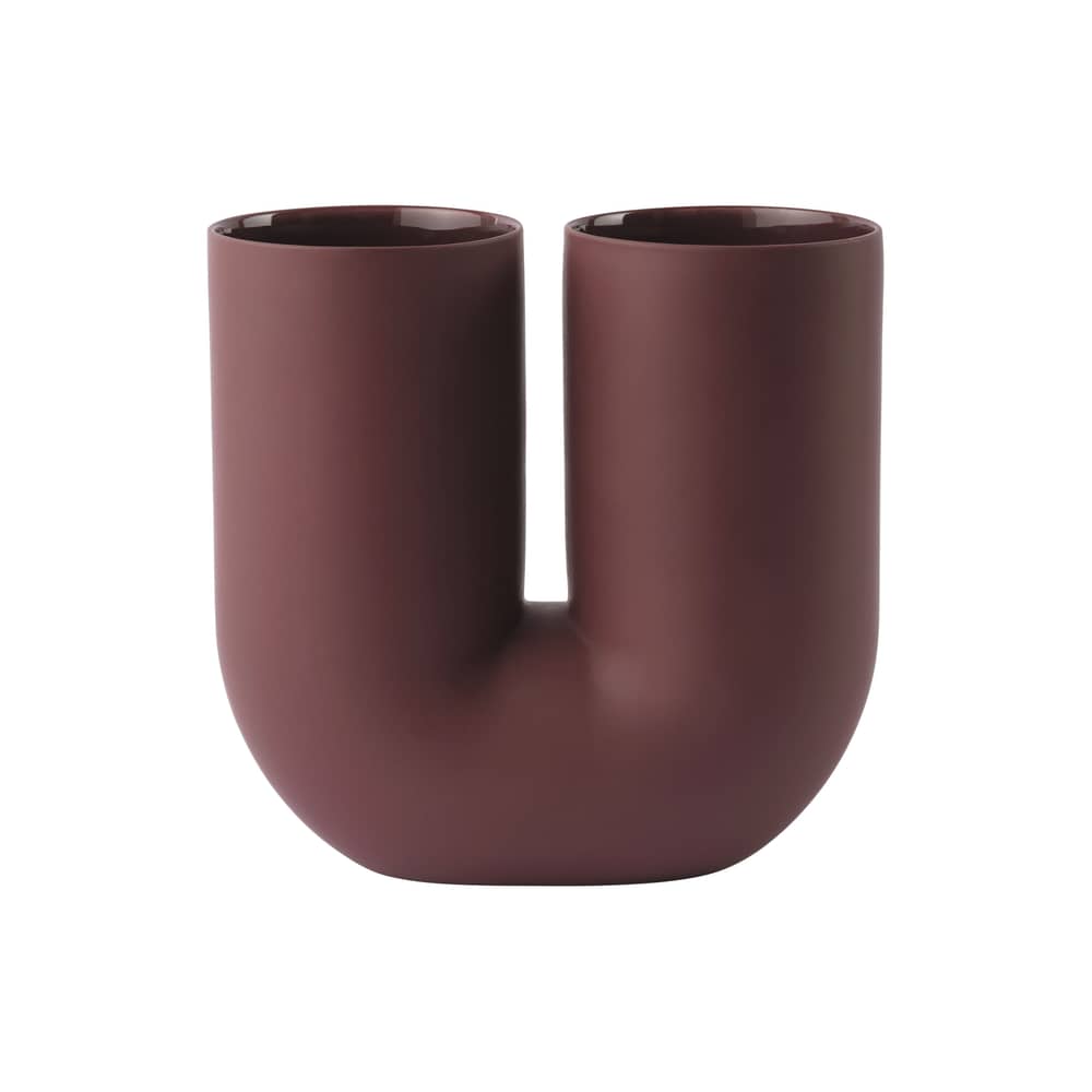 Vaso Kink ceramica rosso / Earnest Studio, 2018 - H 26,3 cm - Muuto - Rosso profondo - Ceramica
