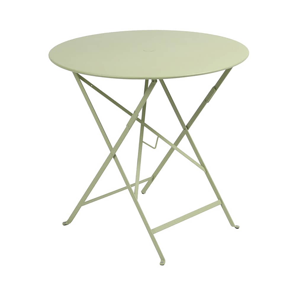 Table pliante Bistro / Ø 77cm - Trou pour parasol - Fermob - Tilleul - Acier laqué