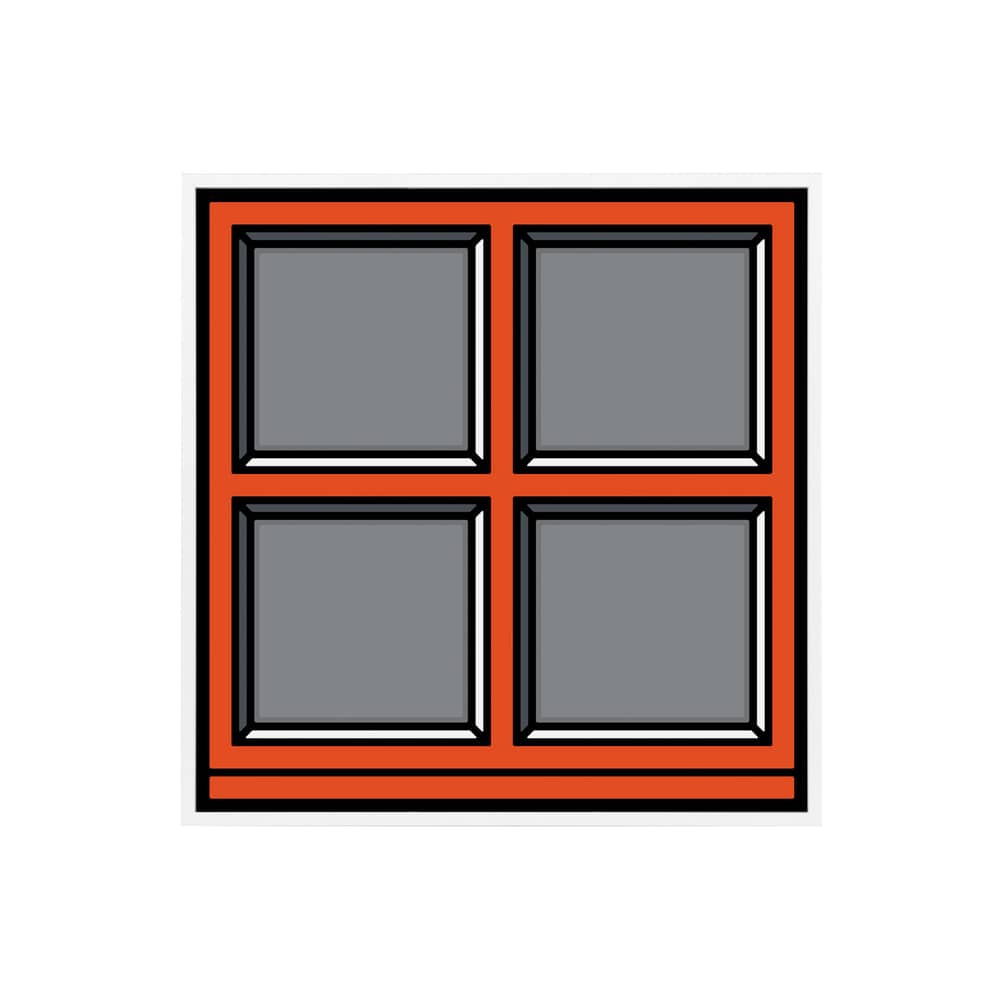 Window 01 Framed poster paper wood multicoloured / By Richard Wood - 70 x 70 cm - The Wrong Shop - Multicoloured (White frame) - Acrylic, Premium paper, Wood