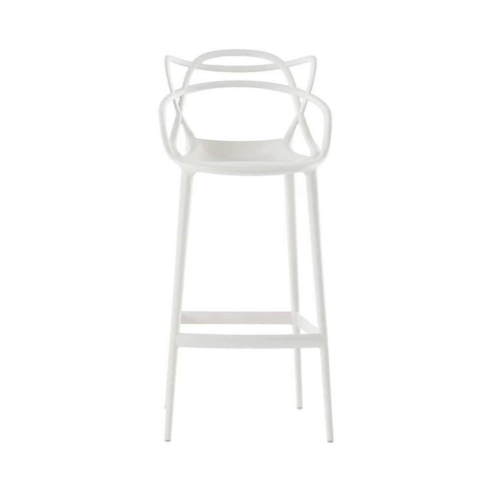 Sedia da bar Masters materiale plastico bianco / H 75 cm - Kartell - Bianco - Tecnopolimero termoplastico riciclato