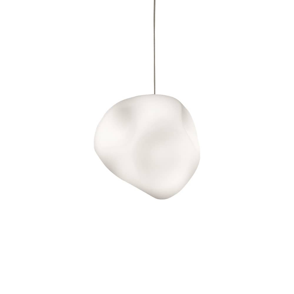 Sospensione Hoba Midi vetro bianco / Ø 19 cm - Foscarini - Ø 19 cm - Vetro soffiato a bocca