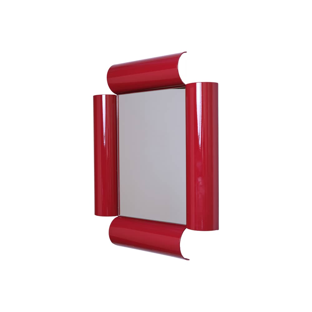 Specchio murale Ouverture metallo rosso / 40 x 60 cm - Axel Chay - Bordeaux - Alluminio laccato, Specchio
