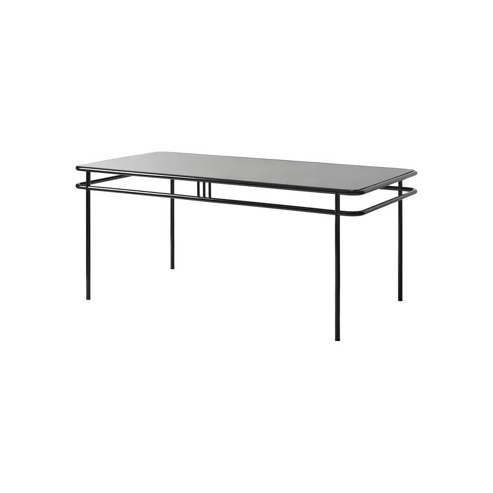 Table rectangulaire UD métal noir / 180 x 90 cm - 8 personnes - Tolix - Noir foncé (Jet black) - Acier