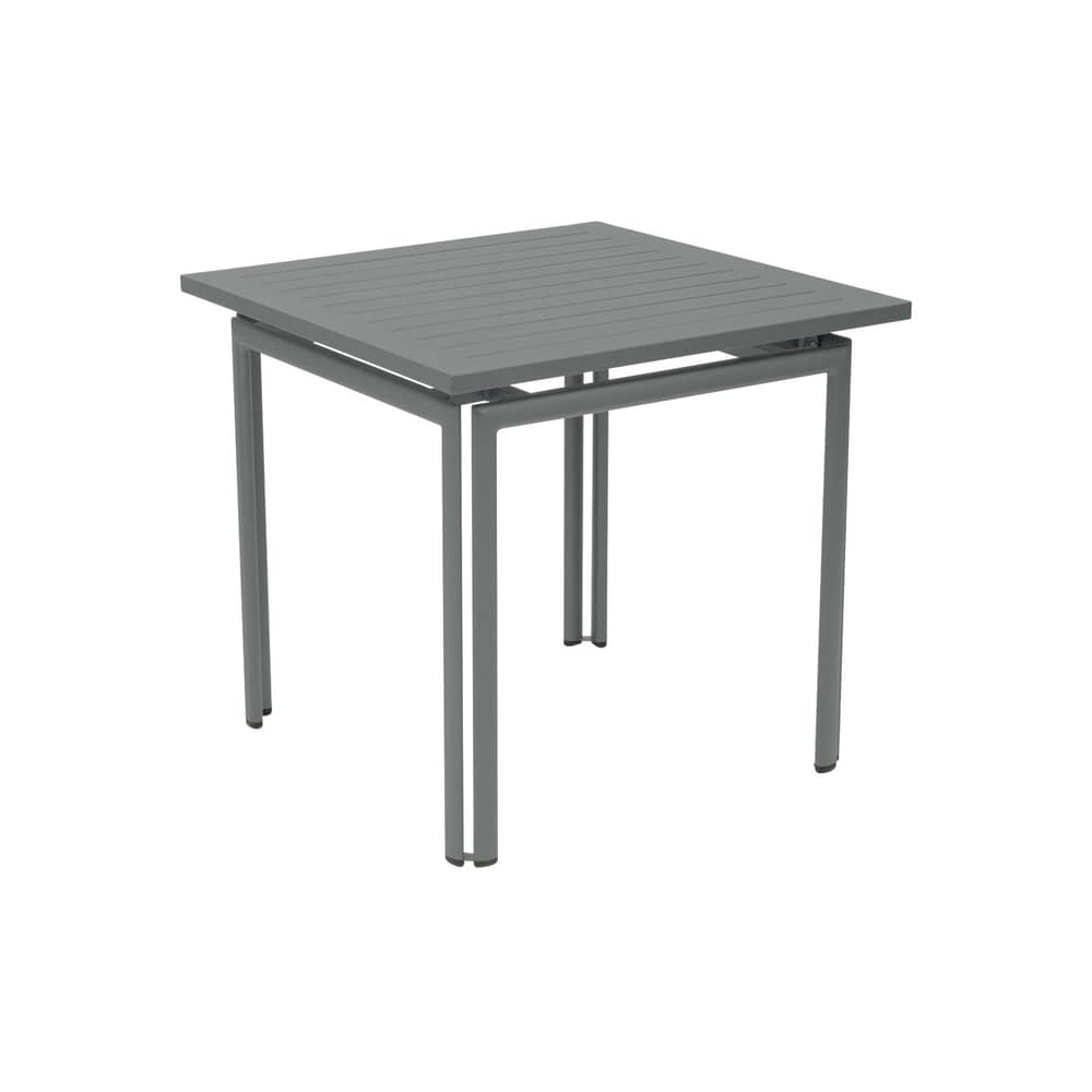 Tavolo quadrato Costa metallo grigio / 80 x 80 cm - Fermob - Grigio lapillo - Alluminio laccato