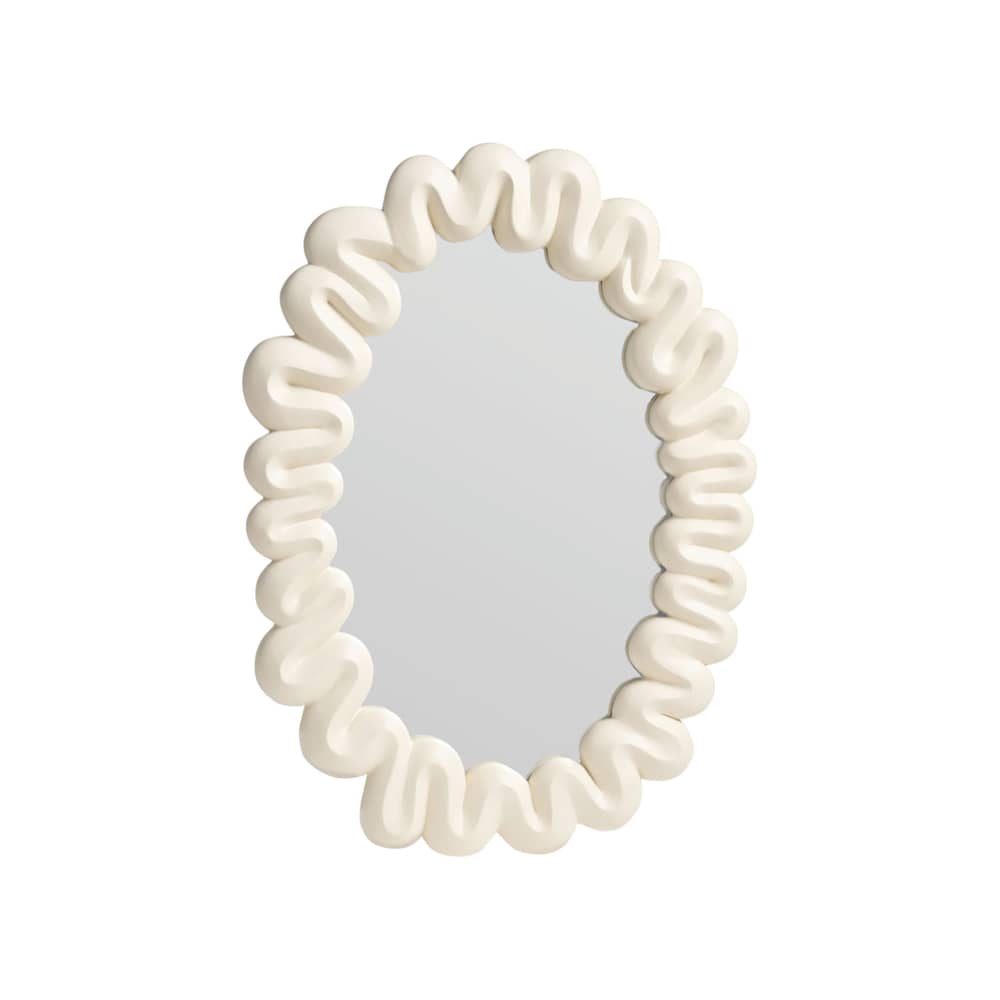 Wandspiegel Dribble plastikmaterial weiß / 41,5 x 29,5 cm - Polyesterharz - & klevering - Weiß - Glas, Poly-natur