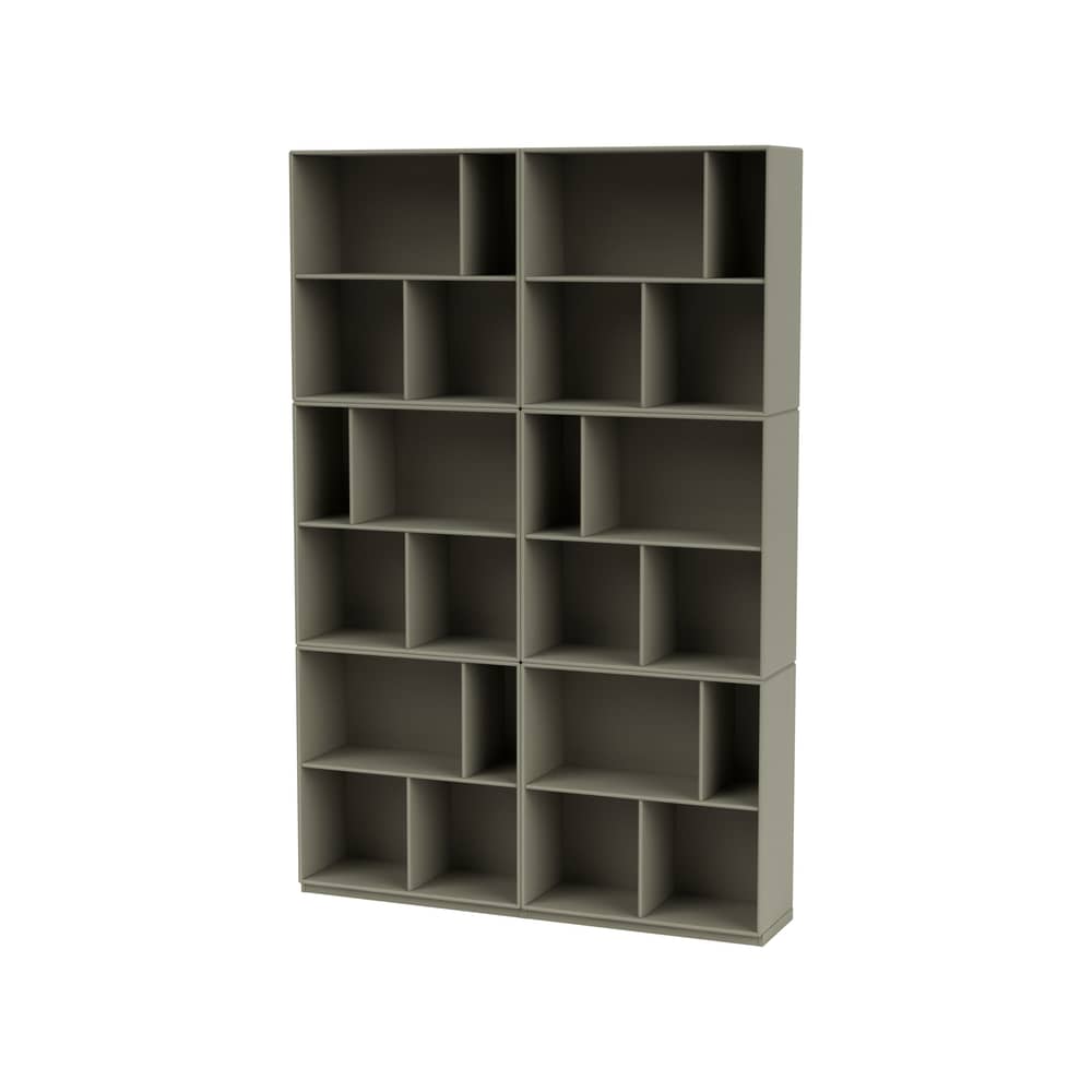 Bibliothèque Read bois gris / L 139,2 x P 30 x H 211,8 cm - MONTANA - Fennel 144 - MDF laqué