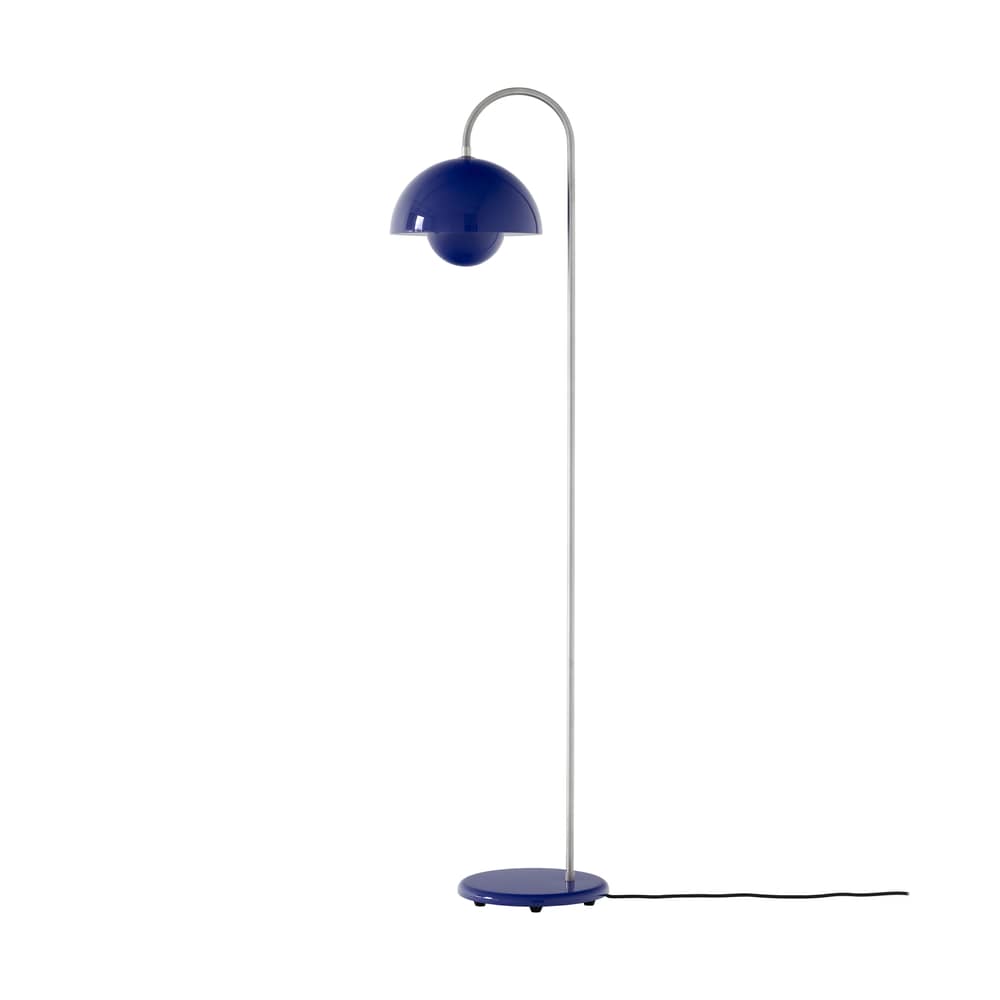 Flowerpot VP12 Floor lamp metal blue / Verner Panton, 1969 - &tradition - Cobalt blue - Steel