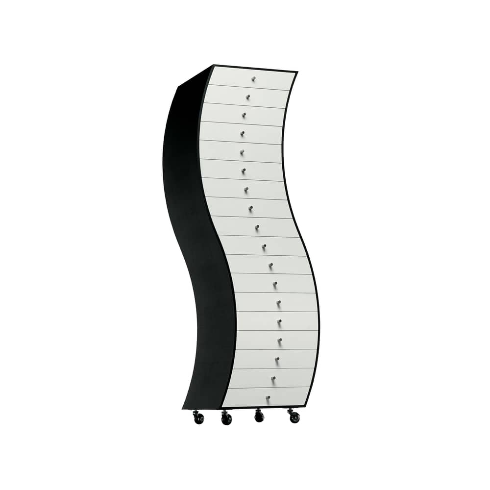 Side 1 Furniture unit with drawer wood white black / Shiro Kuramata, 1970 - L 63 x H 170 cm - Cappellini - Black & white - Ashwood