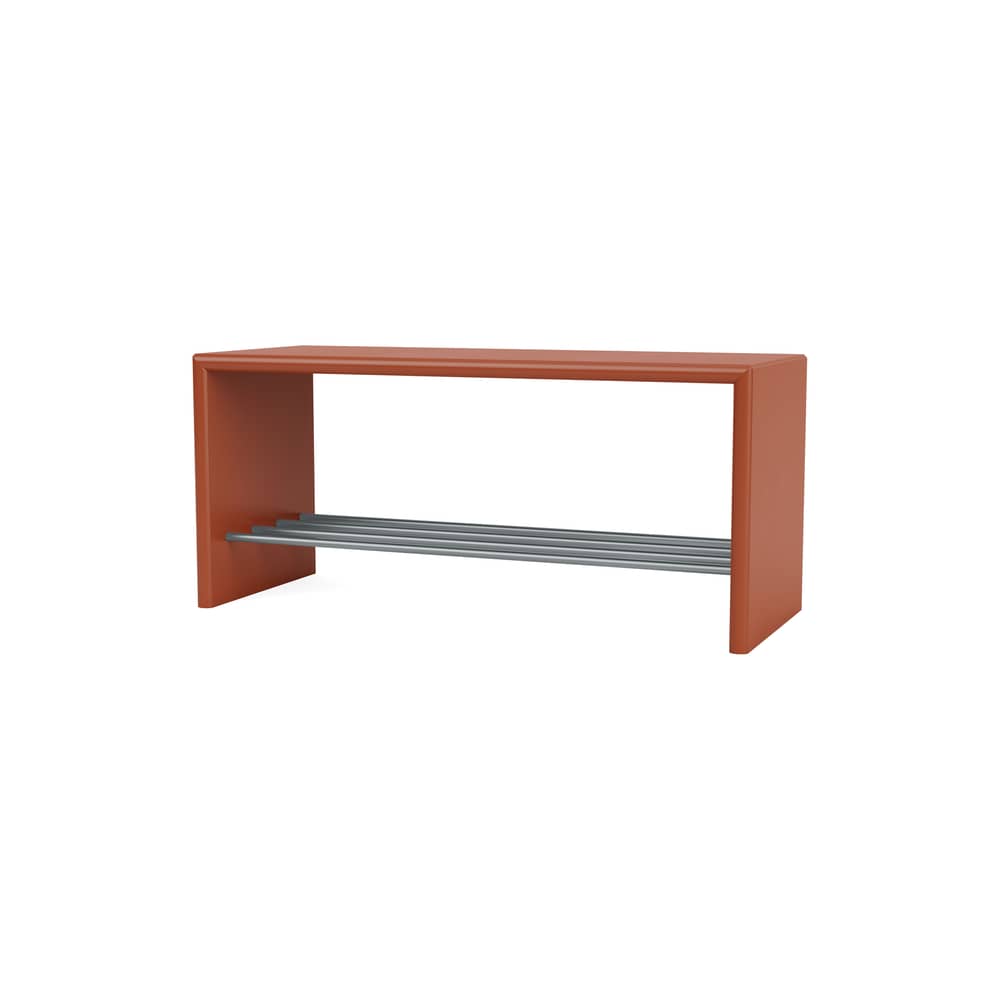 Panchina Montsk legno arancione / Portaoggetti - L 100 cm - MONTANA - Hokkaido 162 - Acciaio, MDF laccato