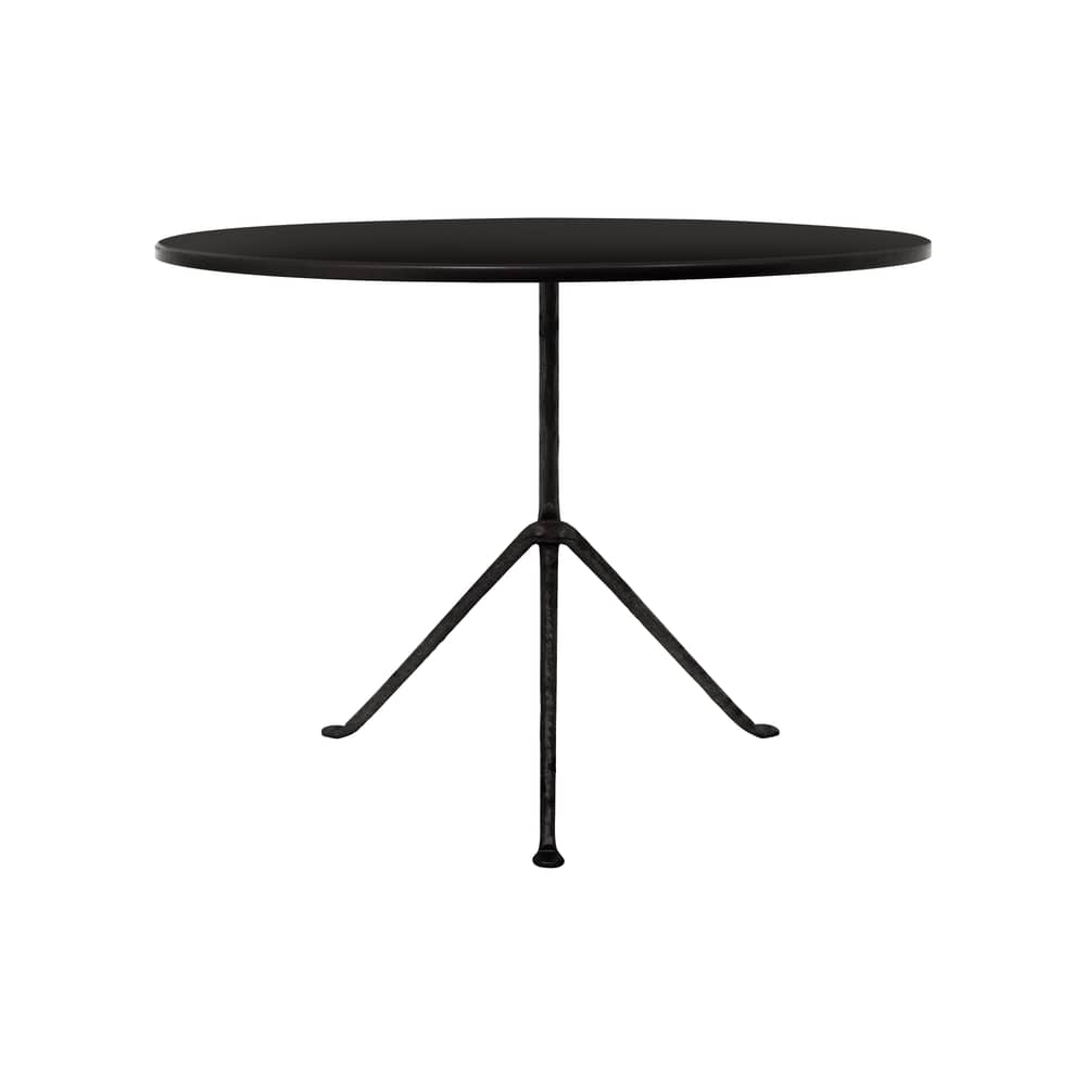 Officina Outdoor Round table metal black Ø 100 cm - Steel top - Magis - Black steel / Black feet - Iron, Steel