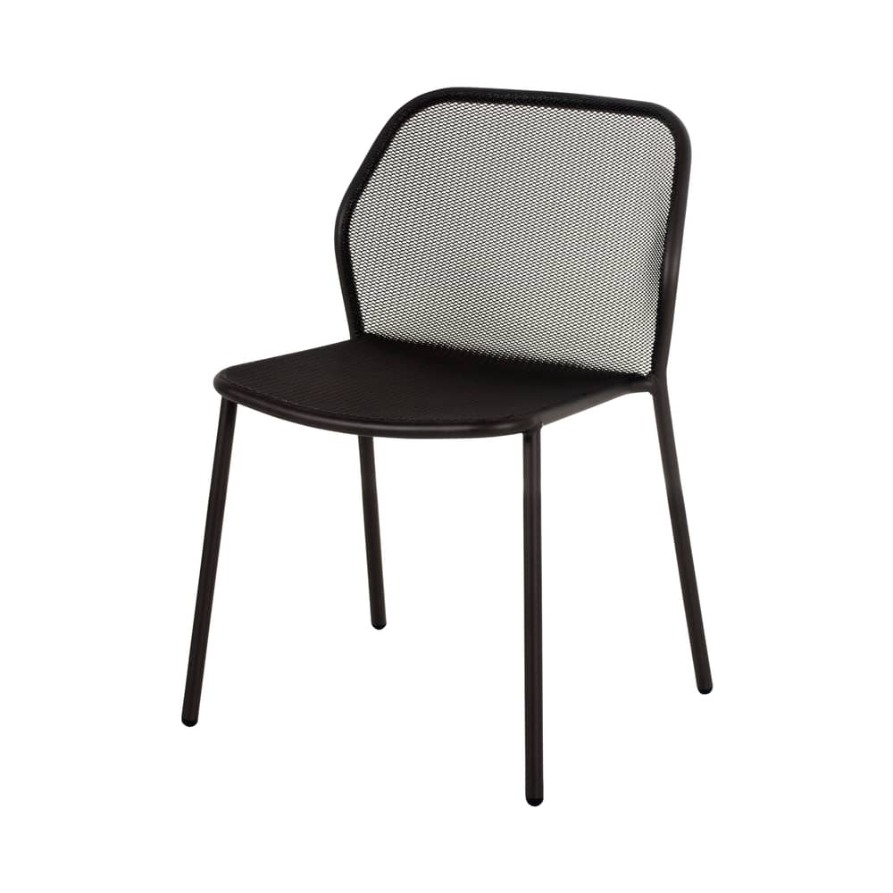 Stapelbarer Stuhl Darwin metall schwarz / Metall - Emu - Schwarz - gefirnister Stahl