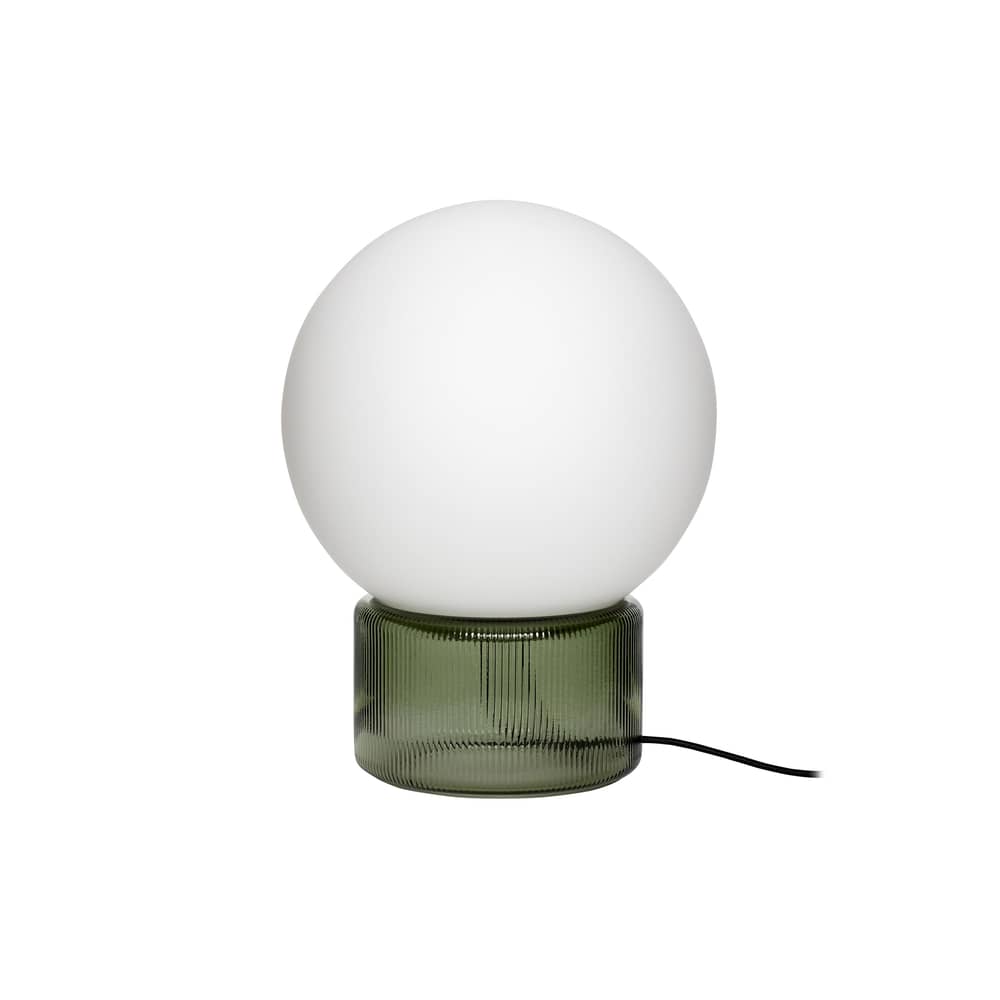 Sphere Table lamp glass green - HÜBSCH - Green & White - Mouth blown glass