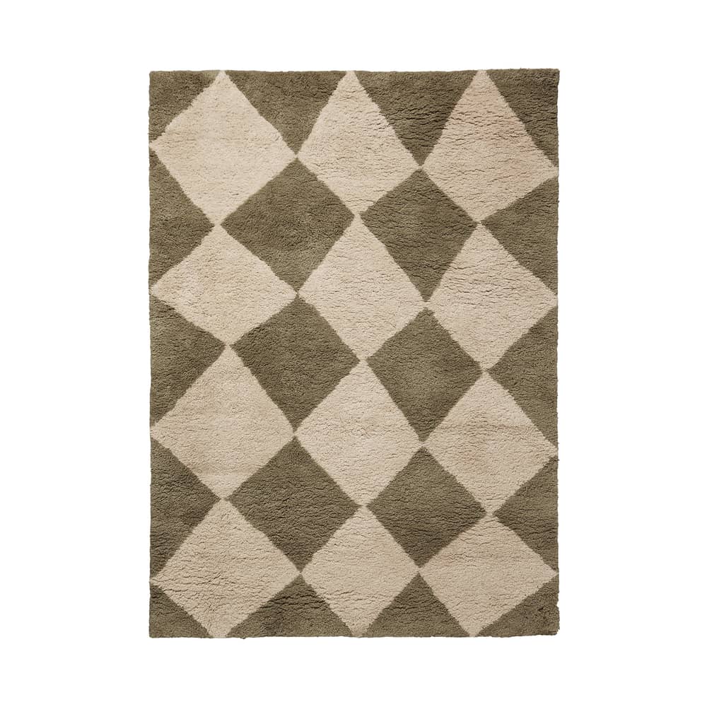 Tapis Tilt vert / 140 x 200 cm - Ferm Living - Vert orme - Laine de Nouvelle-Zélande