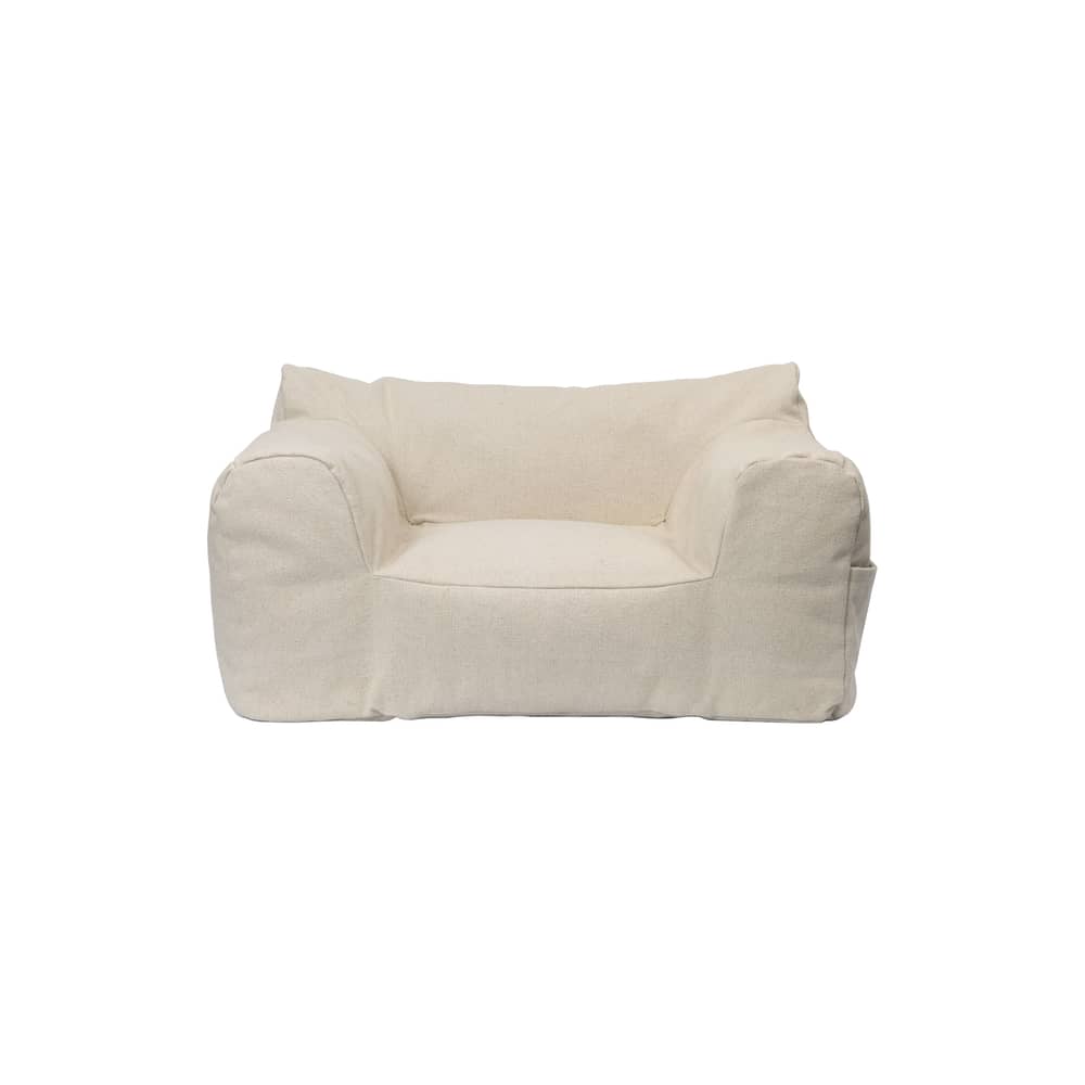 Pouf enfant Billow tissu blanc - Ferm Living - Blanc cassé - Coton biologique, Thermoball