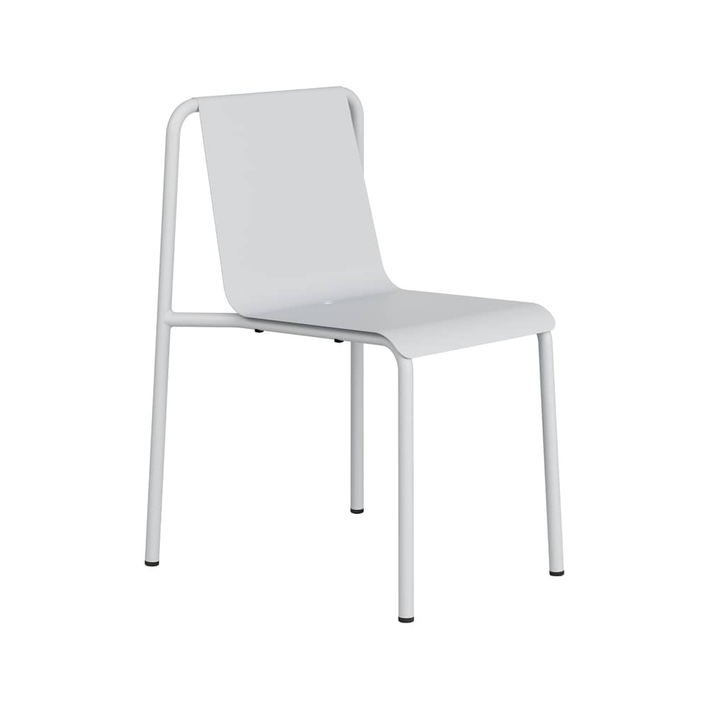 Chaise empilable Panorama métal gris / Seconde vie - TIPTOE - Gris Craie - Acier thermolaqué
