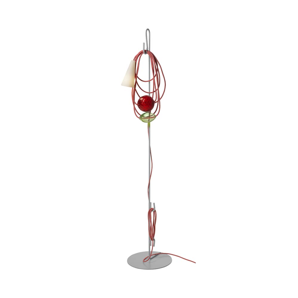 Lampadaire Filo métal verre céramique multicolore / H 152 cm - Foscarini - Emerald King - Métal verni, Porcelaine, Tissu, Verre de Murano