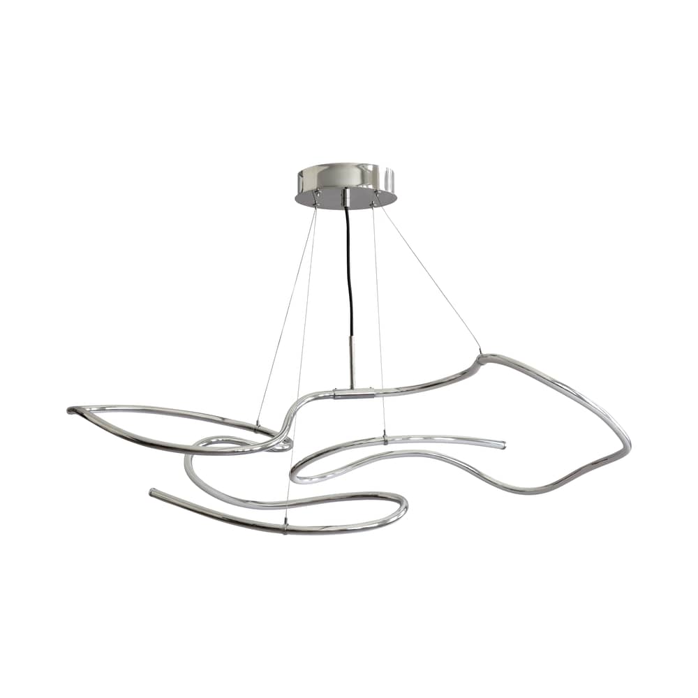 Pendelleuchte Ghost Mini LED metall silber / 116 x 62 x H 40 cm - 101 COPENHAGEN - Verchromt - Aluminium, Polyacryl