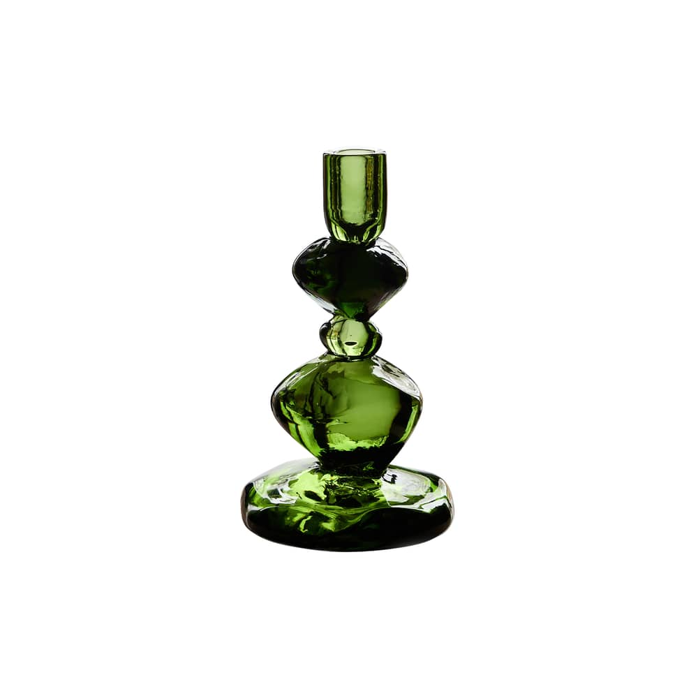 Portacandela  vetro verde Medio di Nienke Sikkem / H 23 cm - HK LIVING - Smeraldo - Vetro