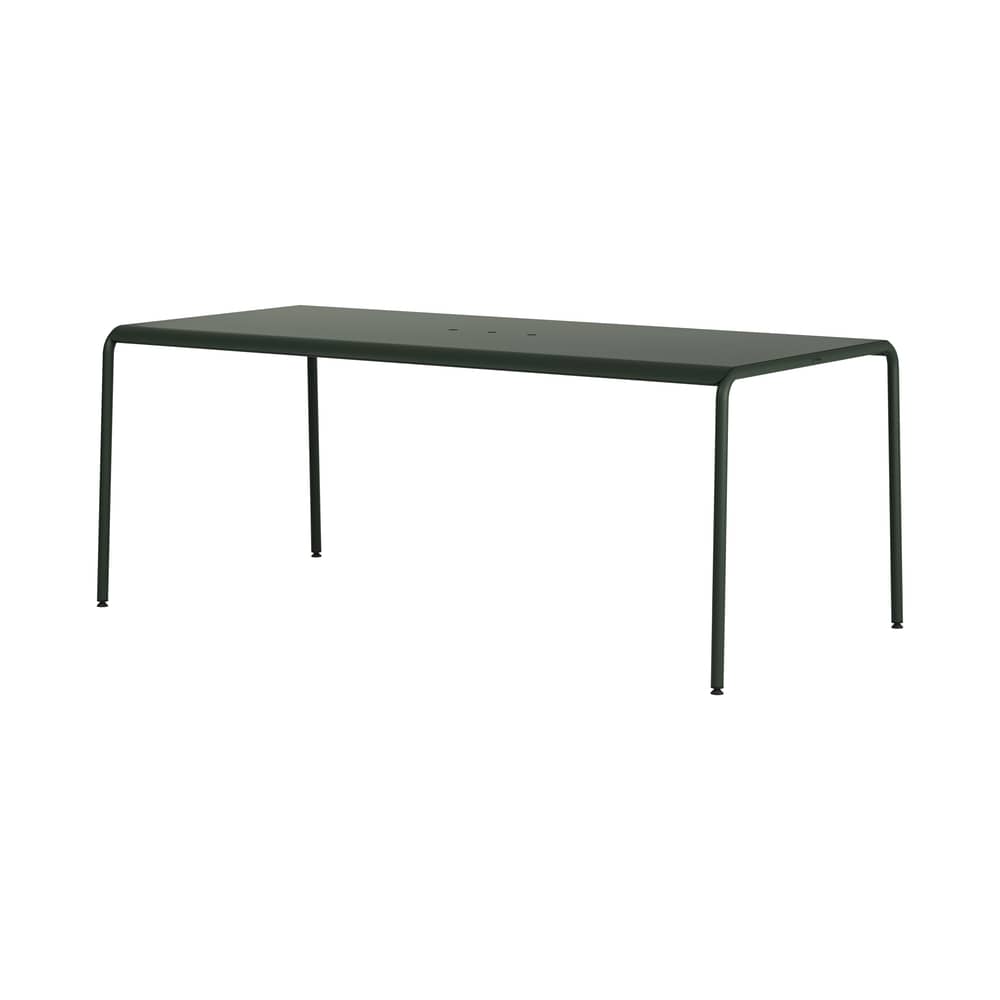 Panorama Rectangular table metal green / 190 x 90 cm - 8 places - TIPTOE - Forest green - Powder coated steel
