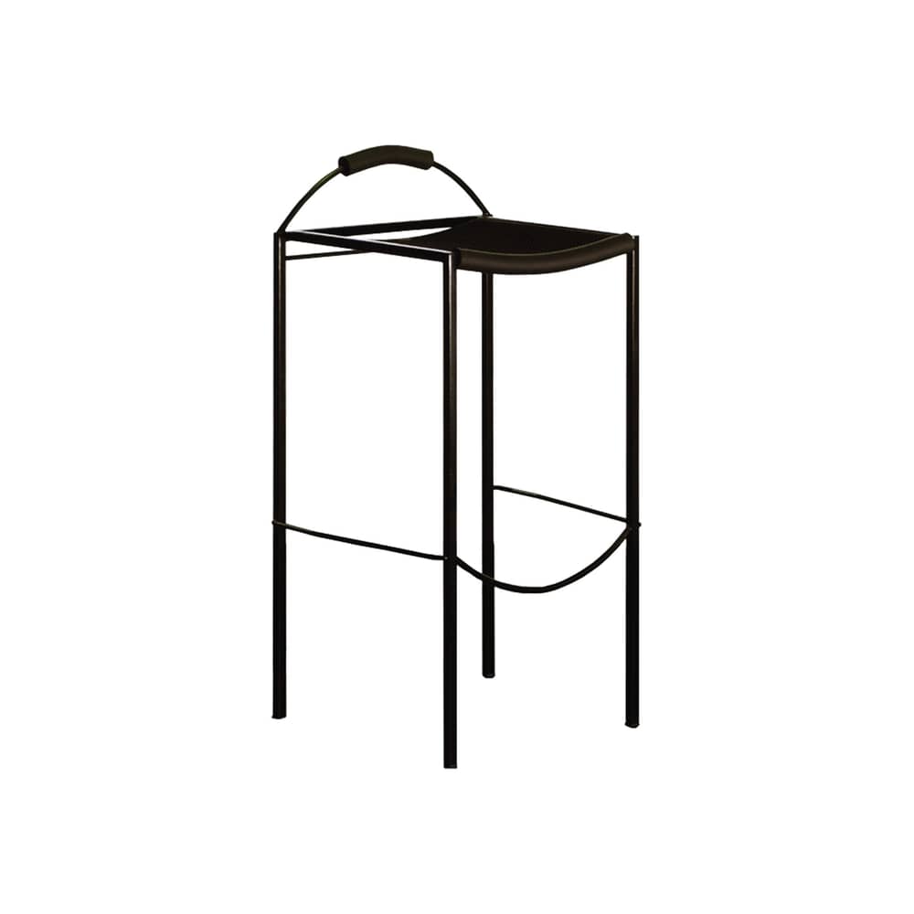 Tabouret haut Sgabello Alto métal noir / H 72 cm - Maurizio Peregalli, 1984 - Zeus - Noir - Acier, Caoutchouc