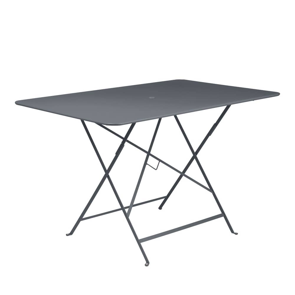 Klapptisch Bistro metall schwarz / 117 x 77 cm - 6 Personen - Sonnenschirmloch - Fermob - Anthrazit - bemalter Stahl