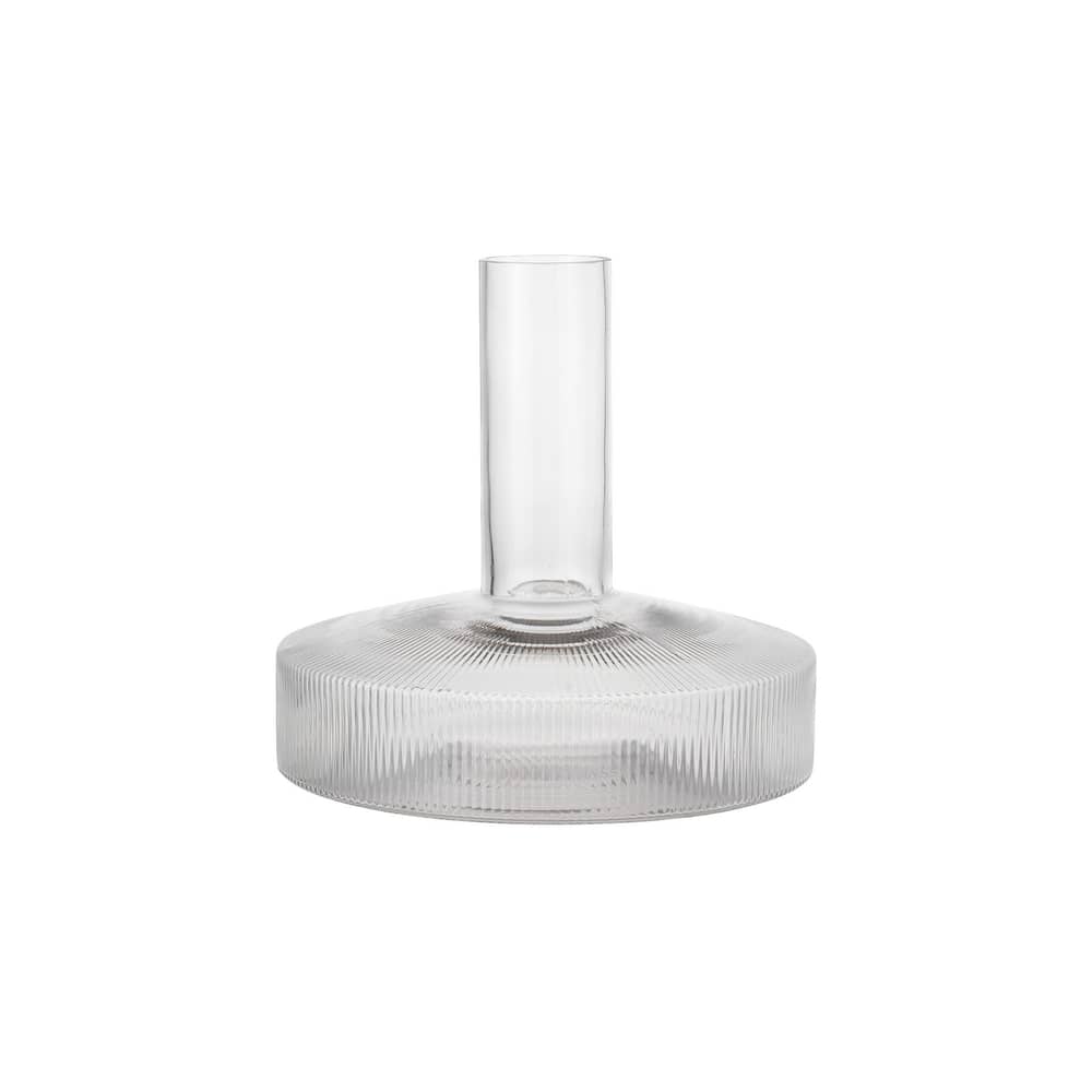 Weinkaraffe Ripple glas transparent / Dekanter - 1,1 Liter - Ferm Living - Transparent - mundgeblasenes Glas
