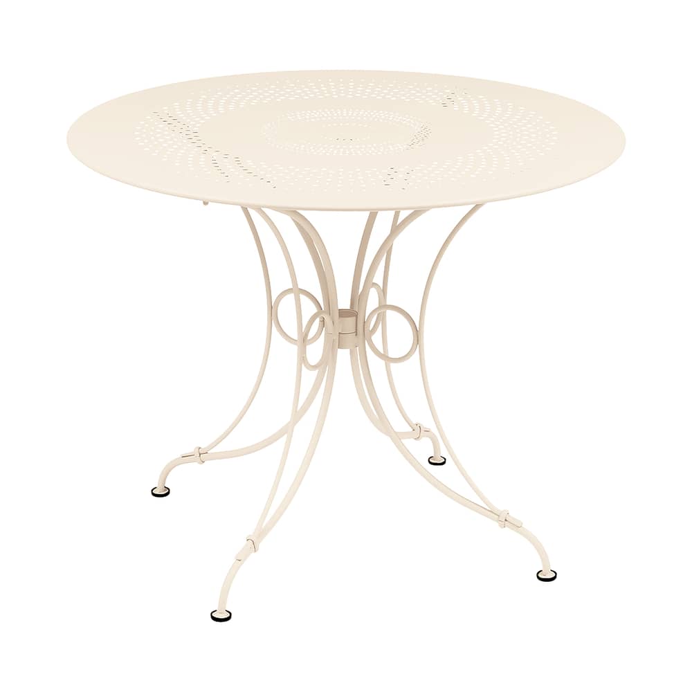 Table ronde 1900 / Ø 96 cm - Trou parasol / 5 personnes - Fermob - Beige latte - Acier