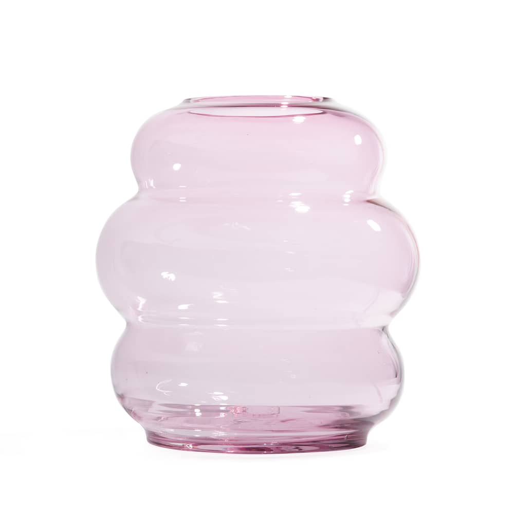 Vase Muse XL verre rose violet / Cristal de Bohême - Ø 26 x H 30 cm - Fundamental Berlin - Rubis - Cristal de Bohême